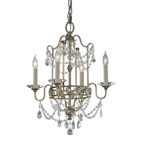 Lampa wisząca Żyrandol Gianna FE-GIANNA4 Elstead Lighting 4xE14 Kryształ, Szkło