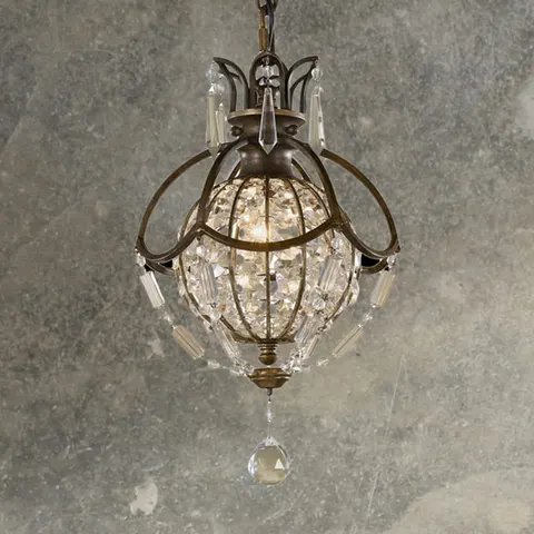 Lampa wisząca Bellini FE-BELLINI-P Elstead Lighting 1xE14 Kryształ, Stal Brąz