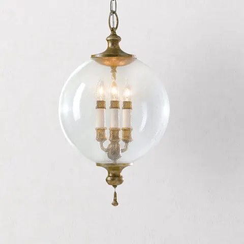 Lampa wisząca Argento FE-ARGENTO-P Elstead Lighting 3xE14 Szkło, Stal Srebrny