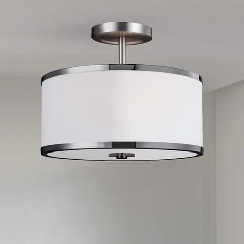 Lampa wisząca Prospect Park FE-PROSPECT-PARK-SF Elstead Lighting 2xE27 Stal Nikiel