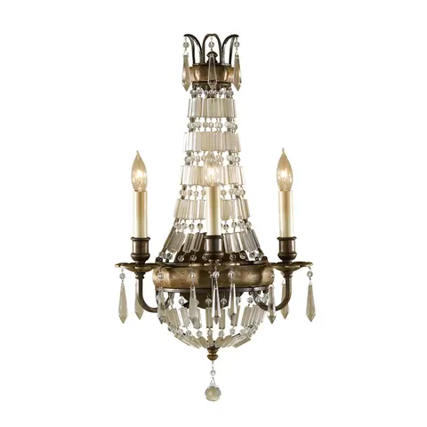 Lampa ścienna Bellini FE-BELLINI-W3 Elstead Lighting 3xE14 Kryształ, Stal Brąz