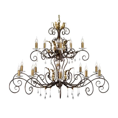 Lampa wisząca Żyrandol Amarilli AML15-BRONZE Elstead Lighting 15x60W E14 Stal Brązowy