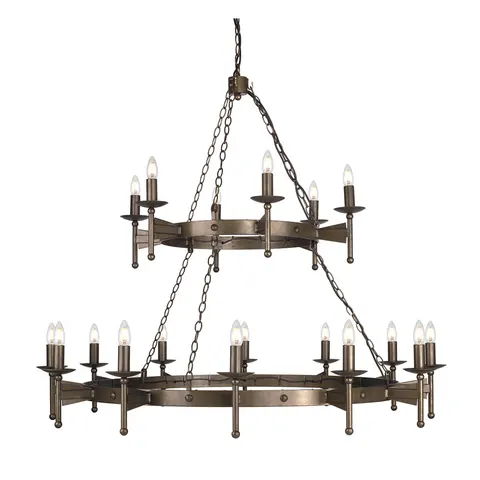 Lampa wisząca Żyrandol Cromwell CW18-OLD-BRZ Elstead Lighting 18x60W E14 Żelazo Brązowy