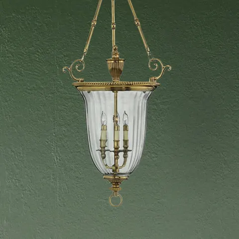 Lampa wisząca Cambridge HK-CAMBRIDGE-P-L Elstead Lighting 3x60W E14 Mosiądz Złoty