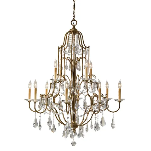 Lampa wisząca Żyrandol Valentina FE-VALENTINA12 Elstead Lighting 12x60W E14 Stal Brązowy
