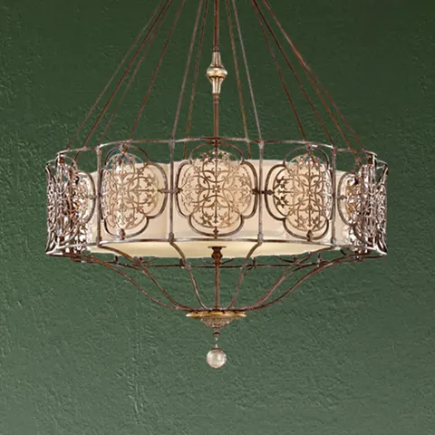 Lampa wisząca Marcella FE-MARCELLA4 Elstead Lighting 4x60W E27 Stal Brązowy