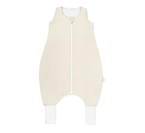 Lekki muślinowy śpiworek LIGHT z nogawkami Beige 1 tog BabySteps