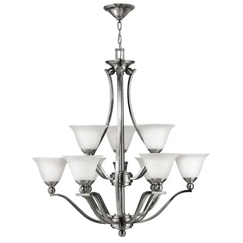 Lampa wisząca Żyrandol Bolla HK-BOLLA9 Elstead Lighting 9x60W E27 Stal Srebrny
