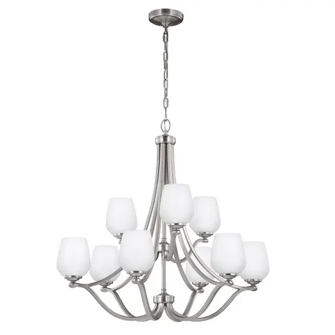 Lampa wisząca Żyrandol Vintner FE-VINTNER9 Elstead Lighting 9x60W E27 Stal Srebrny