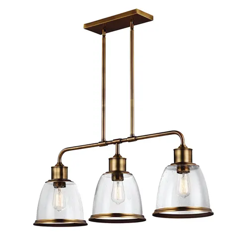 Lampa wisząca Żyrandol Hobson FE-HOBSON-3P-AB Elstead Lighting 3x75W E27 Stal Mosiądz