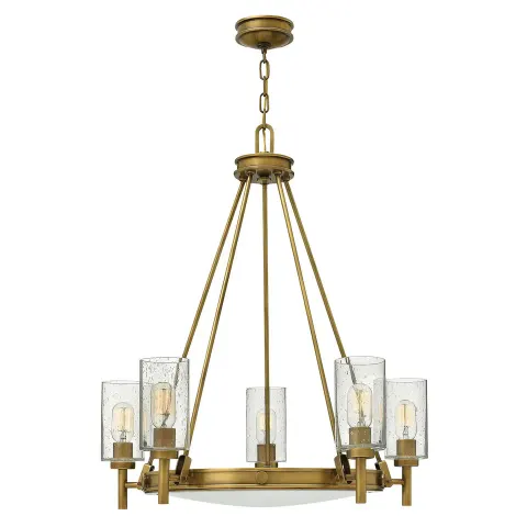 Lampa wisząca Żyrandol Collier HK-COLLIER5 Elstead Lighting 5x100W E27 Stal Mosiądz