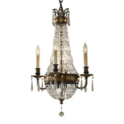 Lampa wisząca Żyrandol Bellini FE-BELLINI4 Elstead Lighting 4x60W E14 Stal Brązowy