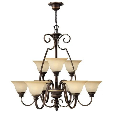 Lampa wisząca Żyrandol Cello HK-CELLO9 Elstead Lighting 9x60W E27 Stal Brązowy
