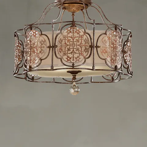 Lampa sufitowa Marcella FE-MARCELLA-SF Elstead Lighting 3x60W E27 Stal Brązowy