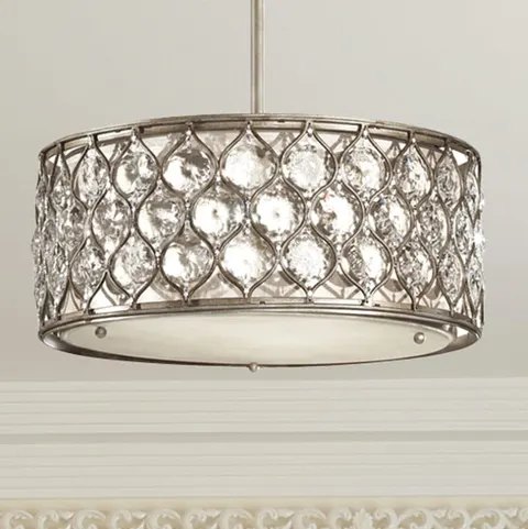 Lampa wisząca Lucia FE-LUCIA-B Elstead Lighting 3x60W E27 Stal Srebrny