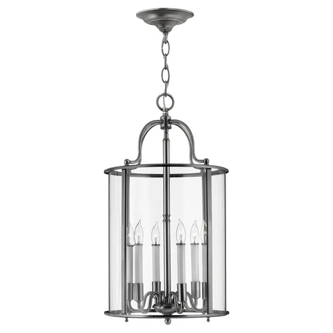 Lampa wisząca Gentry HK-GENTRY-P-L-PW Elstead Lighting 6x60W E14 Stal Srebrny