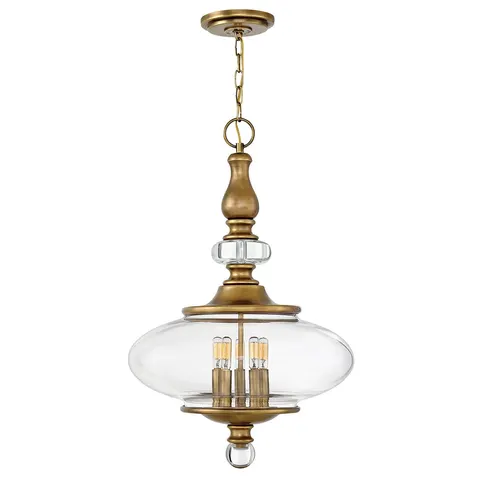 Lampa wisząca Wexley HK-WEXLEY-5P-HB Elstead Lighting 5x60W E14 Stal Mosiądz