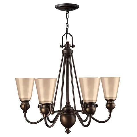 Lampa wisząca Żyrandol Mayflower HK-MAYFLOWER6 Elstead Lighting 6x60W E27 Stal Brązowy