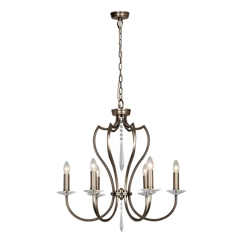 Lampa wisząca Żyrandol Pimlico PM6-DB Elstead Lighting 6x60W E14 Mosiądz Brązowy
