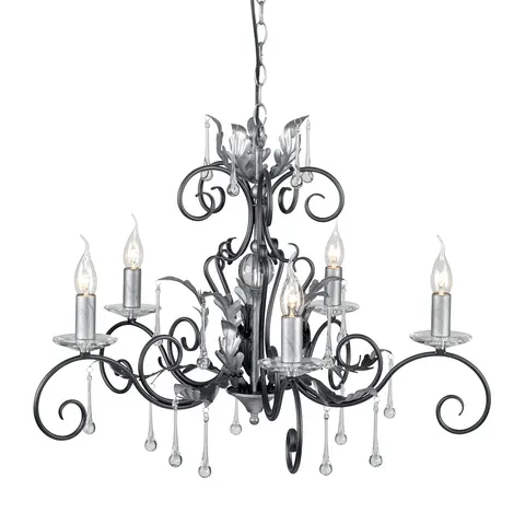 Lampa wisząca Żyrandol Amarilli AML5-BLK-SILVER Elstead Lighting 5x60W E14 Stal Srebrny