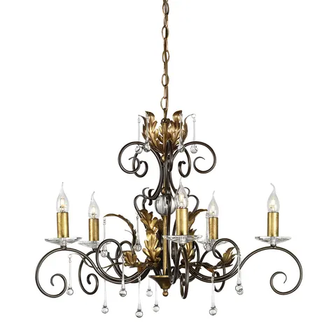 Lampa wisząca Żyrandol Amarilli AML5-BRONZE Elstead Lighting 5x60W E14 Stal Brązowy