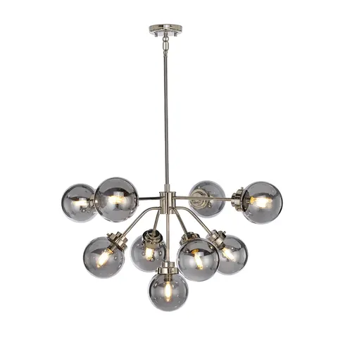 Lampa wisząca Kula KULA9 Elstead Lighting 9x8W LED E14 Stal Srebrny