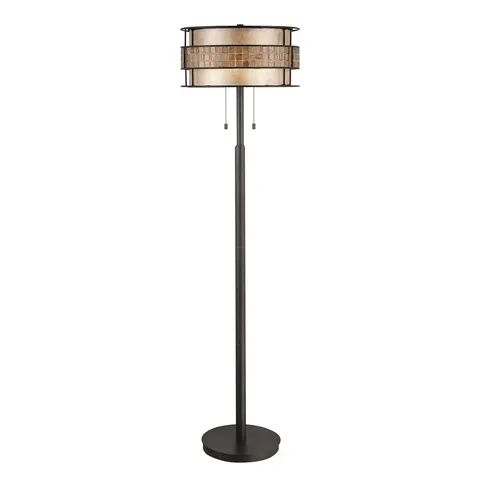Lampa stojąca Laguna QZ-LAGUNA-FL-A Elstead Lighting 2x60W E27 Metal Brązowy