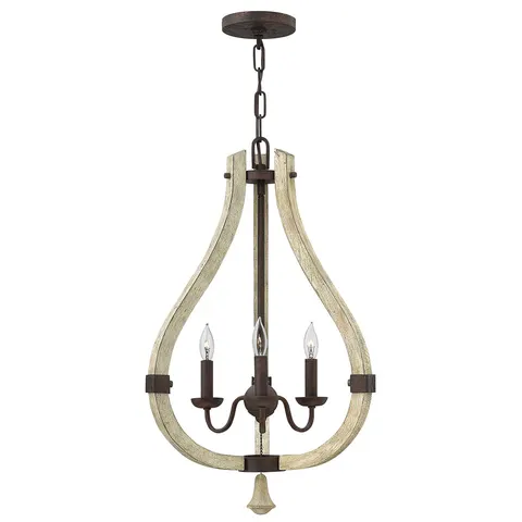 Lampa wisząca Żyrandol Middlefield HK-MIDDLEFIELD3 Elstead Lighting 3x60W E14 Stal Brązowy
