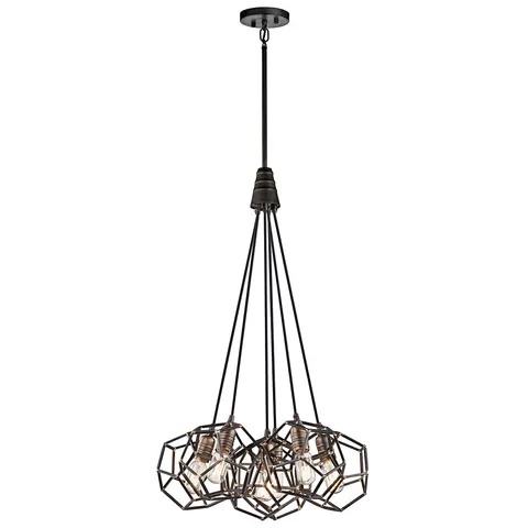 Lampa wisząca Rocklyn KL-ROCKLYN6-RS Elstead Lighting 6x100W E27 Stal Mosiądz