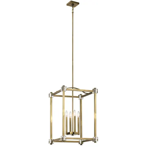 Lampa wisząca Cayden KL-CAYDEN-P-L Elstead Lighting 4x60W E14 Stal Mosiądz
