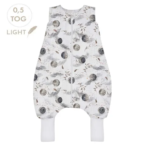 Lekki Muślinowy śpiworek z nogawkami Moonlight 0,5 tog BabySteps