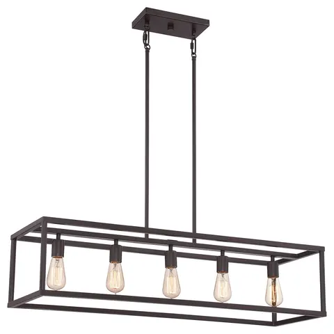 Lampa wisząca New Harbor QZ-NEW-HARBOR-ISLE Elstead Lighting 5x60W E27 Stal Brązowy