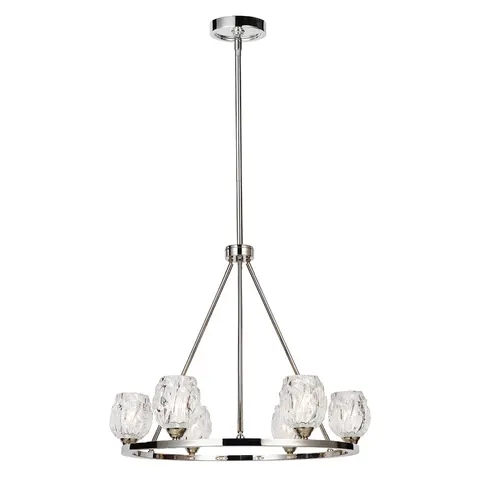 Lampa wisząca Żyrandol Rubin FE-RUBIN6 Elstead Lighting 6x3W LED G9 Szkło Chrom