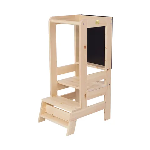 Drewniany pomocnik kuchenny z tablicą Kitchen Helper Naturalne drewno / MeowBaby