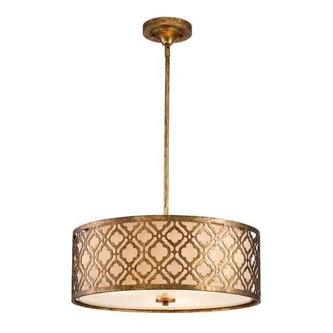 Lampa wisząca Arabella GN-ARABELLA-P-L Elstead Lighting 3x75W E27 Stal Złoty