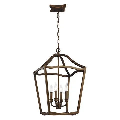 Lampa wisząca Yarmouth FE-YARMOUTH-4P Elstead Lighting 4x60W E14 Stal Mosiądz