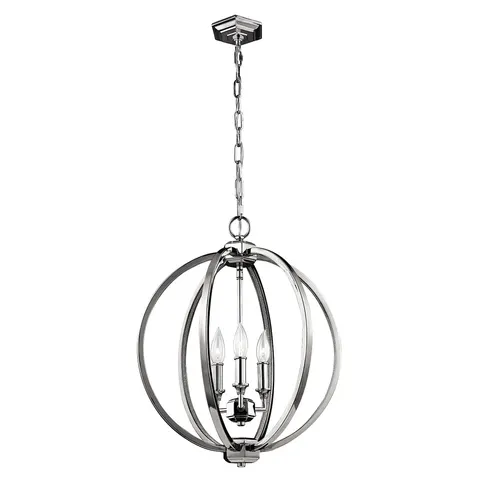 Lampa wisząca Corinne FE-CORINNE-3P-M Elstead Lighting 3x60W E14 Stal Chrom