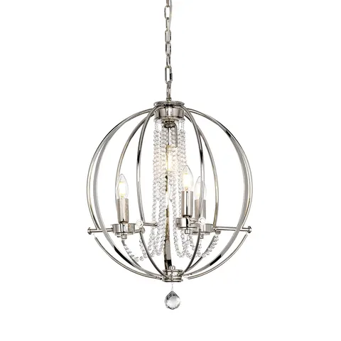 Lampa wisząca Cassie CASSIE4 Elstead Lighting 3x60W E14 Stal Srebrny