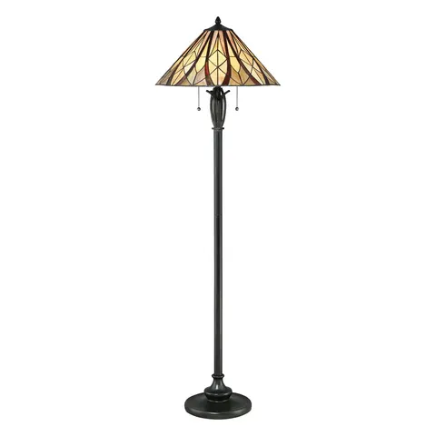 Lampa stojąca Victory QZ-VICTORY-FL Elstead Lighting 2x60W E27 Szkło Brązowy