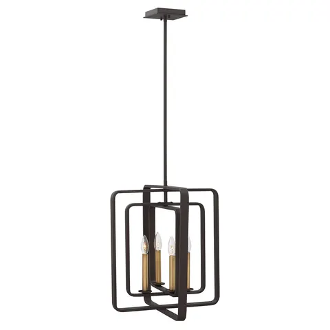 Lampa wisząca Quentin HK-QUENTIN-4P-B Elstead Lighting 4x60W E14 Stal Brązowy