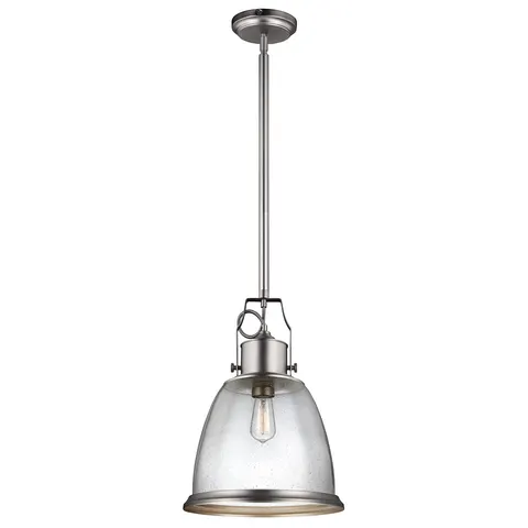 Lampa wisząca Hobson FE-HOBSON-P-L-SN Elstead Lighting 1x75W E27 Stal Srebrny