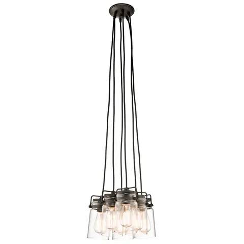 Lampa wisząca Żyrandol Brinley KL-BRINLEY6-OZ Elstead Lighting 6x60W E27 Stal Brązowy