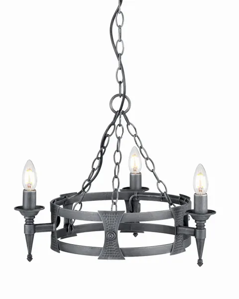 Lampa wisząca Żyrandol Saxon SAX3-BLK-SIL Elstead Lighting 3x60W E14 Żelazo Grafit