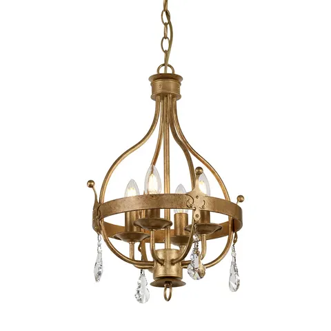 Lampa wisząca Żyrandol Windsor WINDSOR4-GOLD Elstead Lighting 4x60W E14 Stal Złoty
