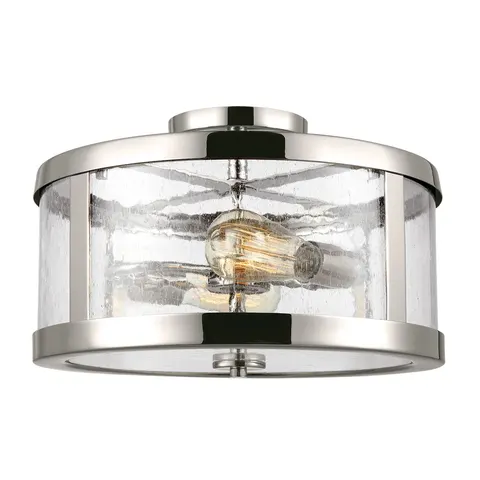 Lampa sufitowa Harrow FE-HARROW-SF Elstead Lighting 2x60W E27 Stal Srebrny