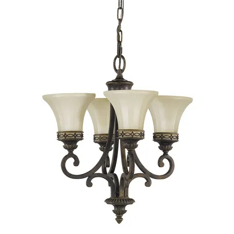 Lampa wisząca Żyrandol Drawing Room FE-DRAWING-ROOM4 Elstead Lighting 4x100W E27 Stal Brązowy