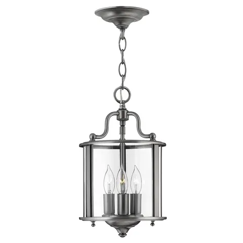 Lampa wisząca Gentry HK-GENTRY-P-S-PW Elstead Lighting 3x60W E14 Stal Srebrny