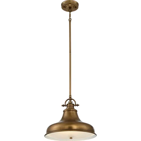 Lampa wisząca Emery QZ-EMERY-P-M-WS Elstead Lighting 1x100W E27 Metal Mosiądz