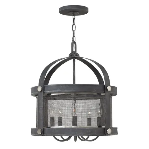 Lampa wisząca Holden HK-HOLDEN5-DZ Elstead Lighting 5x60W E14 Szary