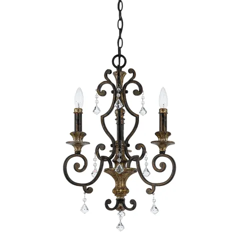 Lampa wisząca Żyrandol Marquette QZ-MARQUETTE3 Elstead Lighting 3x60W E14 Stal Brązowy
